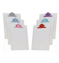 Prancheta A4 mdf branca com prendedor colorido cx c/06un