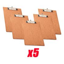 Prancheta A4 Mdf Wire Clip Kit Com 5 Pranchetas Acrimet