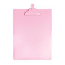 Prancheta A4 serena rosa pastel pegador em plástico DelloColor