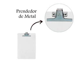 Prancheta Acrílico Incolor A4 Prendedor Metal Kit 10 Unid.