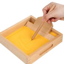 Prancheta de desenho de areia Montessori Early Learning Toy Wood