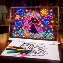 Prancheta de desenho LED HEY-FUN 16.5 para crianças com 12 efeitos de luz Prancheta de desenho LED HEY-FUN 16.5 para crianças com 12 efeitos de luz