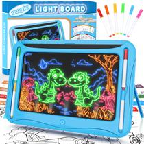 Prancheta de desenho LED MERGUEZ Magic Kids Toys com 9 cartões e 6 marcadores