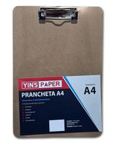 Prancheta De Madeira A4 Mdf Com Predendor Metal 31x22