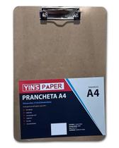 Prancheta De Madeira A4 Mdf Com Predendor Metal 31X22