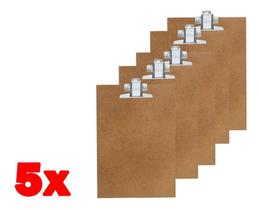 Prancheta De Madeira A5 Pequena Mdf Com Prendedor De Metal Kit C/ 5