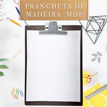 Prancheta de madeira MDF Ideal Para Folha A4 Prendedor Metal. 05 und