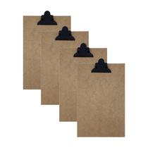 Prancheta De Madeira Mdf Ofício 4 Unidades