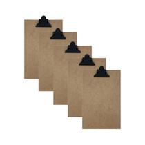 Prancheta De Madeira Mdf Ofício 5 Unidades