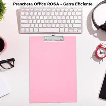 Prancheta de madeira rosa, resistente, fecho de metal