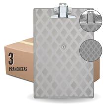 Prancheta deAcrílico Fumê Kit 3un Ofício Prendedor Metal Resistente para Escritórios Indústrias Logística Esportes Saúde