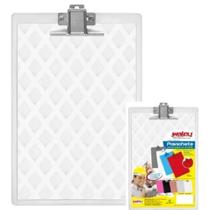 Prancheta Em Acrílico Cristal Com Prendedor Em Metal - Waleu