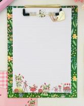 Prancheta Estampada A5 + 30 Folhas Decoradas - Fazenda de Morangos