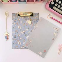 Prancheta Estampada A5 + 30 Folhas Pautadas Decorada