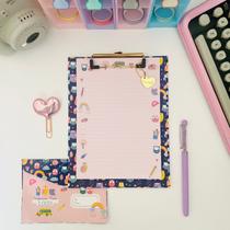 Prancheta Estampada A5 + 30 Folhas Pautadas Decoradas Corujinha