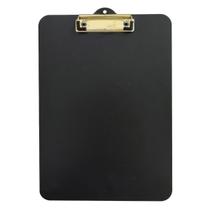 Prancheta Office Black Preta MDF Ofício A4 C/ Prendedor Metalizado Stalo Prancheta Office Black Preta MDF Ofício A4 C/ Prendedor Metalizado Stalo