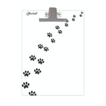 Prancheta personalizada A4 pegadas de cachorro cor Branca Prancheta personalizada A4 pegadas de cachorro cor Branca