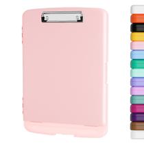 Prancheta Piasoenc com armazenamento, 22x29cm com porta-canetas rosa