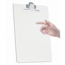 Prancheta Plástica Ofício Cristal com Régua Lateral