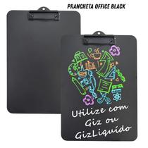 Prancheta preta 02 unidades para giz, lousa, planner, e sulfite, multiuso a4, resistente