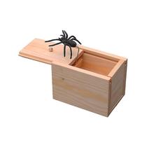 Prank Toy Tricky Spider em madeira de pinho Spoof Small Insects Box
