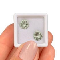 Prasiolita Brilhante ø8mm Par 3,38ct