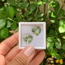 Prasiolita Coração Par 16,69ct