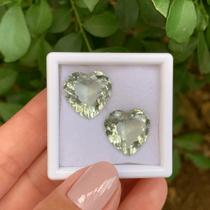 Prasiolita Coração Par 20,33ct
