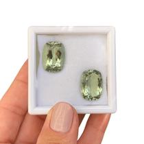 Prasiolita Cushion Baguete Par 25,67ct