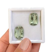 Prasiolita Cushion Baguete Par 26,72ct
