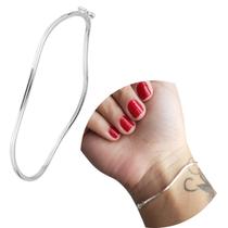 Prata 925 Bracelete prata 925 legítima ondulado barra quadrada rígido