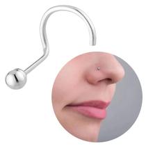 Prata 925 legitíma 1 peça anel de nariz Piercing nariz bolinha nostril prata 925 legitima unissex Prata 925 legitíma 1 peça anel de nariz Piercing nariz bolinha nostril prata 925 legitima unissex