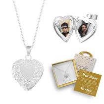 Prata 925 Personalizado com fotos Colar Relicário banhado decoração presente romantico