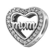 Prata Amor Mãe Pai Família Contas Pulseira Diy Dia Das Mães Moda Presente 925 Prata Esterlina