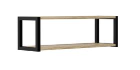 Prataleira Nicho Estilo Industrial Metal E Mdf Duplo 60cm Nogueira