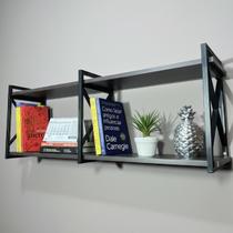 Prateleira 120x20cm Estilo Industrial de Parede Madeira e Suporte Resistente