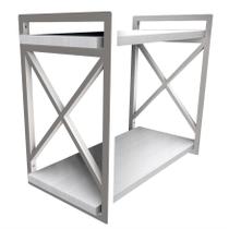 Prateleira 20x45cm Branco para Cozinha Estilo Industrial em MDF