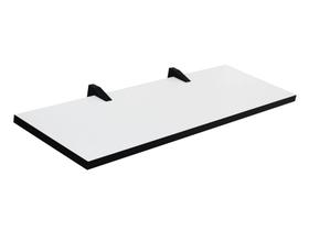 Prateleira 25x60 MDP Branca com bordas e Suportes Preto D-Core Prateleira 25x60 MDP Branca com bordas e Suportes Preto D-Core