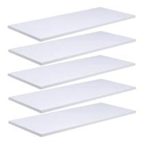 Prateleira 3 Peças Mdf Branco 40x10 com suportes e parafusos.