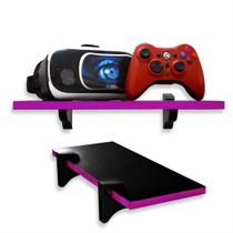 Prateleira 55cm MDF Preto Decorativa Gamer Multiuso Livros Jogos