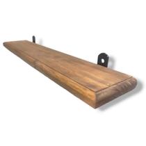 Prateleira 80x15cm Madeira Maciça Pinus C/ Suporte Invertido Invisível Capacidade 30kg