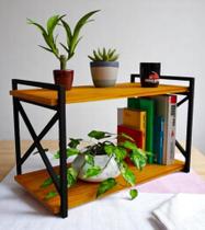 PRATELEIRA AÇO FERRO MDF ESTILO INDUSTRIAL LATERAL EM X PA02 Informar cor da estrutura e MDF via mensagem após a compra