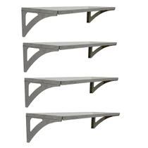 Prateleira Aço Inox Parede Decoração 47x21 P 4Und Prateleira Aço Inox Parede Decoração 47x21 P 4Und