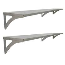 Prateleira Aço Inox Parede Decoração 97x21 EG Multiuso 2U