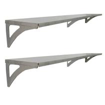 Prateleira Aço Inox Parede Decoração 97x21 EG Multiuso 2U