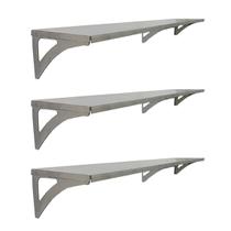 Prateleira Aço Inox Parede Decoração 97x21 EG Multiuso 3U