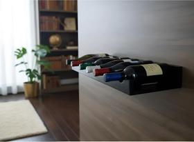 Prateleira Adega New Suporte Decorativo para Vinhos e Garrafas - Preto Laca