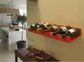 Prateleira Adega New Suporte Decorativo para Vinhos e Garrafas - Vermelho Laca