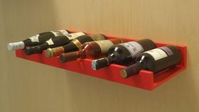 Prateleira Adega New Suporte Decorativo para Vinhos e Garrafas - Vermelho Laca