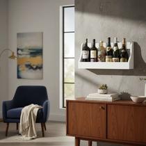 Prateleira Adega Suporte Decorativo para Vinhos Bebidas e Garrafas - Branco Laca